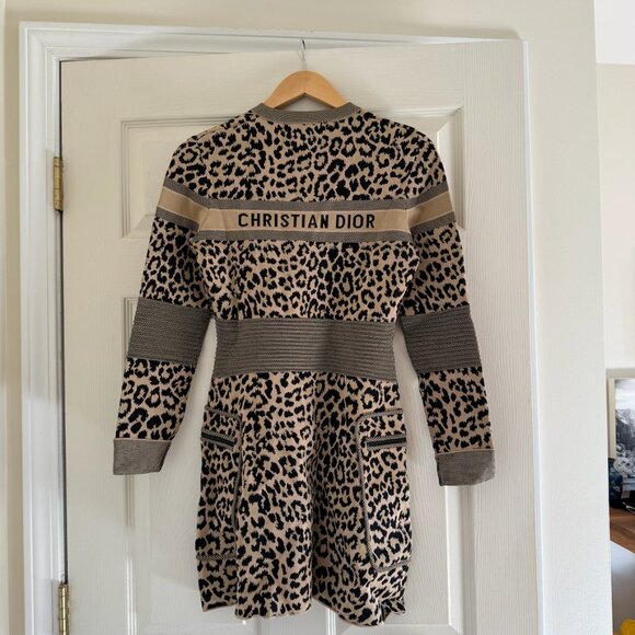Christian Dior Leopard Print Zip-Up Dress Long Sleeve - Picture 5 of 5